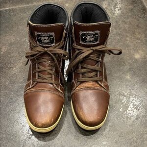 Indie Ridge Men's Apache Brown Leather Motorcycle Boots